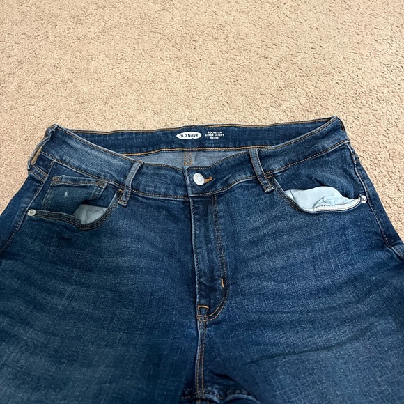 Old Navy Dark Denim Ripped Jeans - Picture 2 of 5